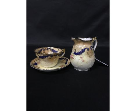 W & SONS GILT AND FLORAL TEA SERVICE