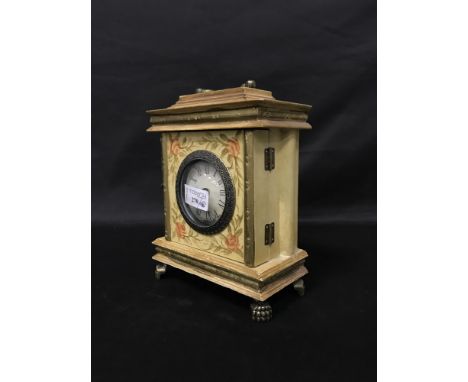 REPRODUCTION WALL CLOCK, along with a small painted mantel clock