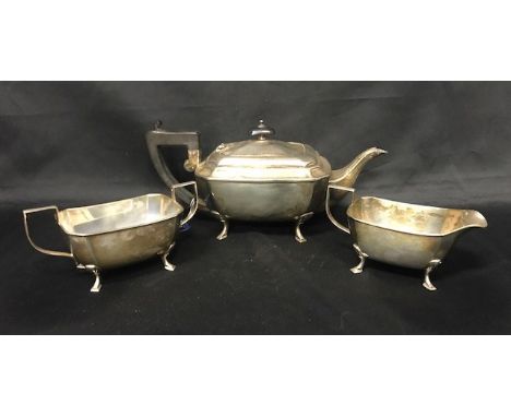 SILVER PLATED THREE PIECE TEA SERVICE