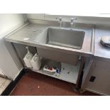 *Stainless Steel Commercial Sink Unit with Lefthand Drainer, Lever Taps, and Undershelf 120x65cm