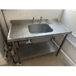 *Stainless Steel Commercial Sink Unit with Undershelf 120x60cm