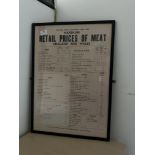 *Meat Prices Amendment Order 1953 Retail Prices of Meat England and Wales Framed Picture