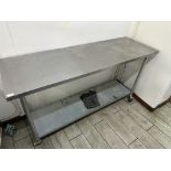 *Stainless Steel Preparation Table on Wheel with Undershelf 180x60cm
