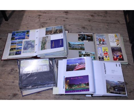 Five albums full of vintage postcards and other ephemera 
