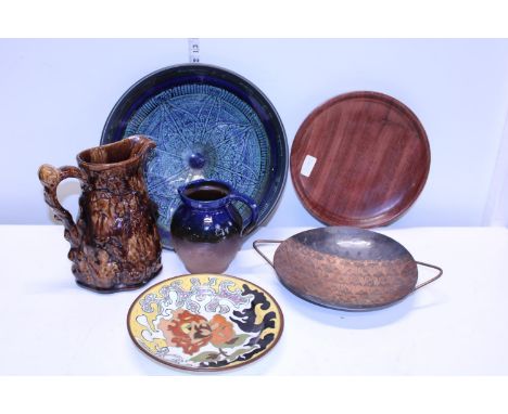 A job lot of assorted collectables including a Celtic pottery bowl. postage unavailable. 