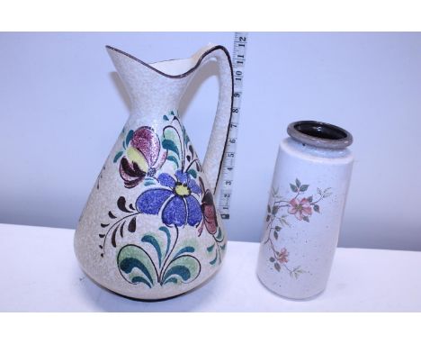 Two pieces of vintage West German art pottery 