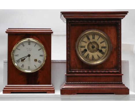 A German striking mantel clock retailed by Woodford, another German striking mantel clock, an Art Nouveau style mantel timepi