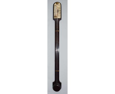 A mahogany stick barometer, single vernier dial inscribed I Blatt, Brighton, 20th centuryCondition report: The case with mino