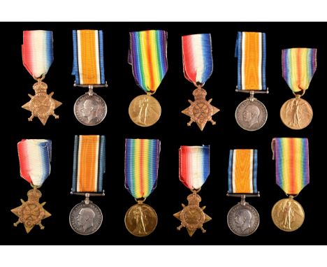 Four Great War Medal Trios, comprising the 1914-15 Star, the British War Medal and the Victory Medal to:  1. T1-1229 Driver H