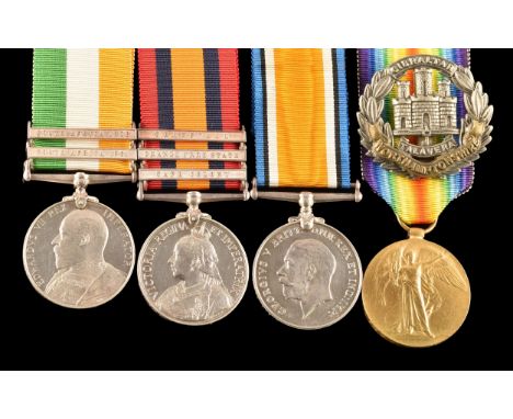 A Boer and Great War four medal group to: 39266 Private. Frederick W. Matthews Northamptonshire Regiment / Royal Engineers. C