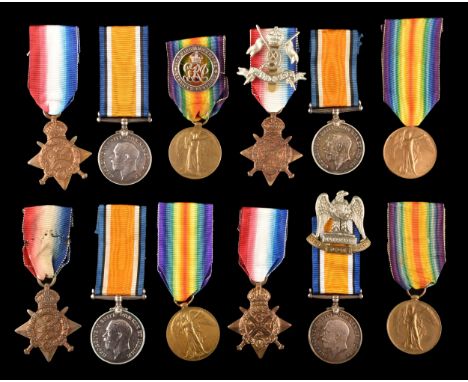 Four Great War Medal Trios, comprising the 1914 Mons Star, the British War Medal and the Victory Medal to:  1. 3871 Private G