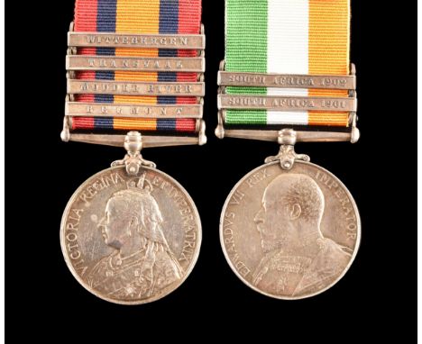A Boer War medal pair awarded to: 5667 Private W. G. Kenning, 2nd Battalion, Yorkshire Light Infantry. Comprising: Queen’s So