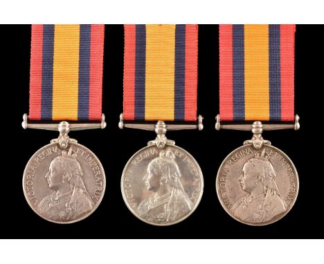 A collection of three: Queen’s South Africa Medal, no clasp,  to: 1. Private W. Runham, Royal Marines Light Infantry, H.M.S. 
