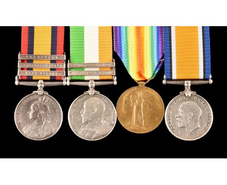 A Boer and Great War four medal group to: Sergeant Charles William Baker, Bedford Regiment and Army Service Corps. Comprising