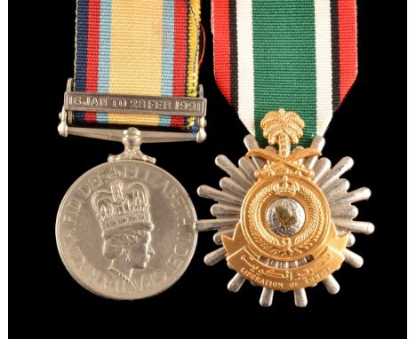 A Gulf War medal pair to: 24723456 Private C. M. Pritchard, Royal Army Ordnance Corps. Comprising: a Gulf War Medal with 6 Ja