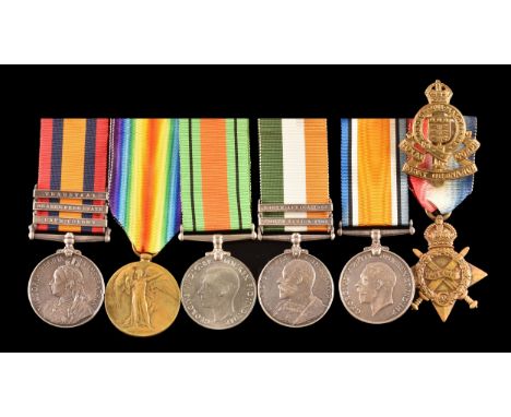 A Boer and Great War five medal group to: 6110 / 010841 Private George Albert Barnes, Queen's Royal Regiment, West Surrey and