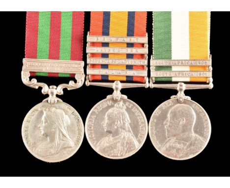An India and Boer War Medal trio awarded to: 7115 Private J. F. Carter, 1st Battalion, King's Royal Rifle Corps. Comprising: 