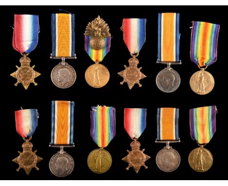 Four Great War Medal Trios, each comprising the 1914-15 Star, the British War Medal and the Victory Medal to:&nbsp; 1. Staff 