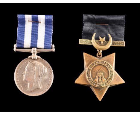 An Egypt and Sudan medal pair awarded to: 1068 Private R. Lomax, 1st Battalion, Manchester Regiment. Comprising: an Egypt Med