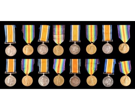 Eight Great War Medal Pairs each comprising the&nbsp;British War Medal and the Victory Medal to: 1. W. A. Miller–Hallett, V.A
