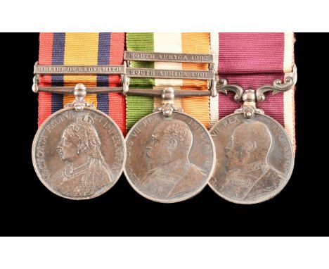 A Boer War LSGC Medal trio awarded to: 9410 Staff Sergeant Major F. Rogers Army Service Corps. Comprising: a Queen’s South Af