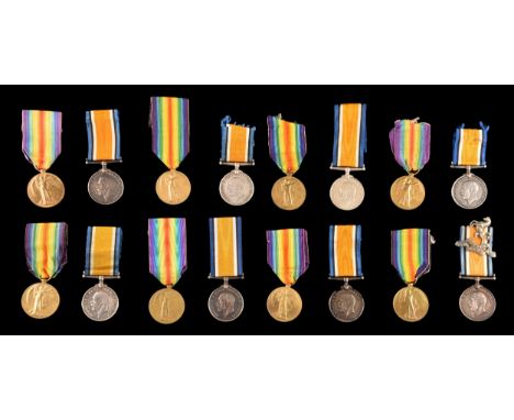 Eight Great War Medal Pairs each comprising the British War Medal and the Victory Medal to:  1. J.48031 F. C. Hatcher, Ordina
