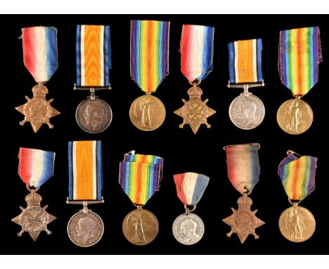 Killed in Action. Four Great War Medal Trios, comprising the 1914-15 Star, the British War Medal and the Victory Medal to:  1