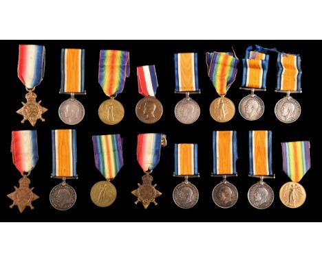 Seven Great War Medal Groups to:&nbsp; 1. 1914-15 Star and British War Medal to: M2-054165 Private J. L. Middleton, Army Serv