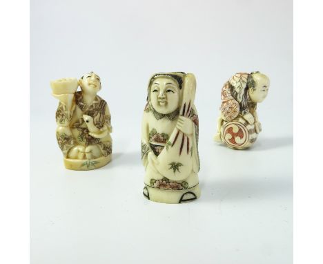 A COLLECTION OF 3 SIGNED JAPANESE NETSUKE