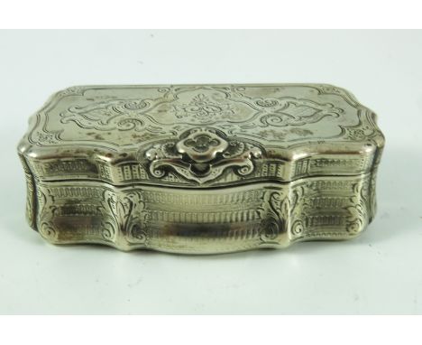CONTINENTAL, POSSIBLY DUTCH, WHITE METAL TRINKET BOX WITH HINGED COVER