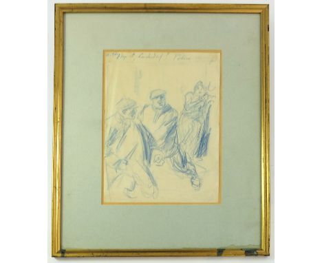FRAMED SKETCH LABELLED VERSO 'FIRST SKETCH BY RAEMAEKERS FOR CARTOON OF FAILURE OF LUDENDORF PUTSCH ROUTED NOVEMBER 10TH 1923