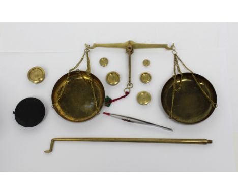 An early 20th century cased set of scales.