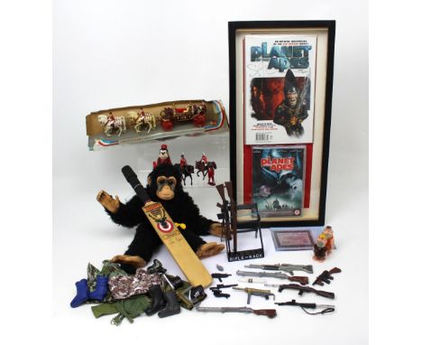 A framed presentation set for 'Planet of the Apes', comprising a comic book by 'Dark Horse', signed by Scott Allie, no.5862/6