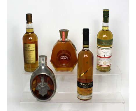 A boxed bottle of Long John 'Royal Choice Deluxe Blended Scotch Whisky', a boxed bottle of 'Haig Dimple' whisky and a boxed  