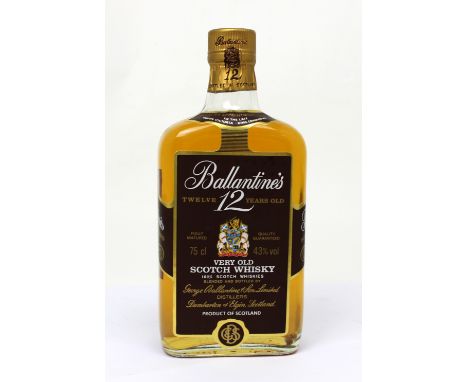 A boxed bottle of Ballantyne's '12 Year Old Scotch Whisky'.