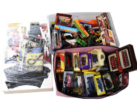 A collection of diecast model vehicles, examples by Matchbox, Corgi, Oxford Diecast, Atlas Editions etc, some boxed and a par