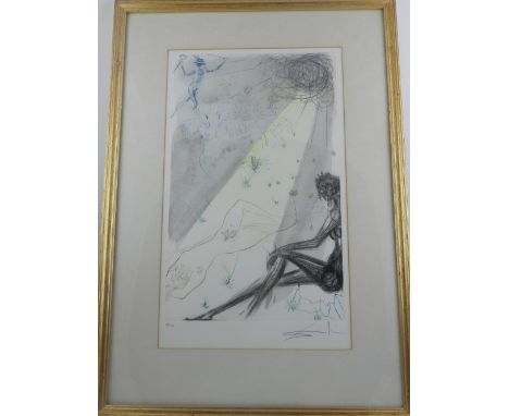 In the manner of Salvador Dali, Surrealist study of nudes, lithograph, with signature lower right. H.40cm W.25cm 