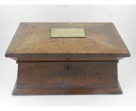 A 19th century rosewood tea caddy. W.35cm