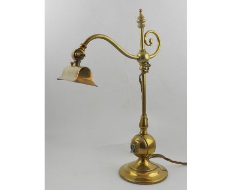 A late 19th / early 20th century brass light. H.40cm