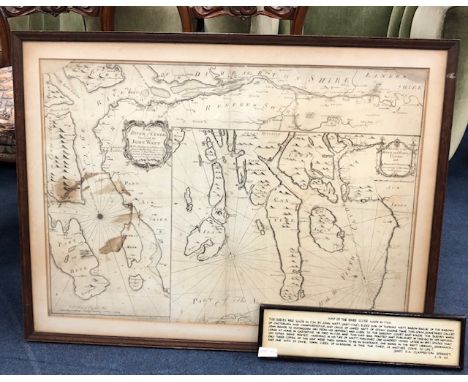 18TH CENTURY MAP, 'The River Clyde, Surveyed by John Watt', engraved by Thos Phinn of Edinburgh, framed, 63cm x 84cm, along w