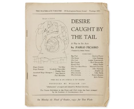 Picasso (Pablo).- Programme for 'Desire Caught by the Tail': A Play in Six Acts by Pablo Picasso, 6pp. duplicated typescript 