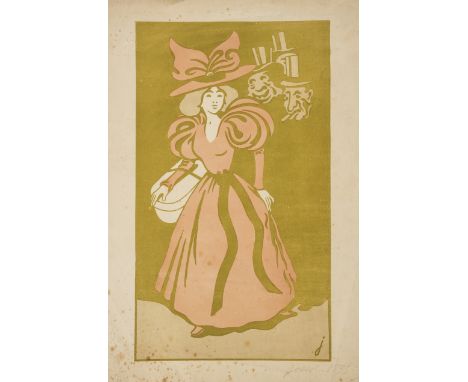 Jossot (Henri Gustave, 1866-1951) Mères, rentrez vos filles! Les Fuanes sont dehors!, colour lithograph, c.390 x 290mm., sign