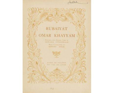 Dulac (Edmund).- Omar Khayyám. Rubáiyát, first trade edition, decorative title and 20 tipped-in colour plates by Edmund Dulac