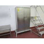 Stainless Steel Cabinet, 36" W X 60" T X 18" Deep with aluminum dunnage rack (Required Loading