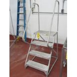 Aluminum Ladder, 24" W X 3' L X 36" to platform, 69" to handrail (broken handrail) (Required Loading
