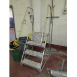 Aluminum Warehouse Ladder, 24" W X 36" T to platform, 69" T with handrail (Required Loading Fee $