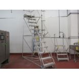 Tri-Arc Portable Warehouse Ladder, 24" W X 120" to platform, 156" with handrail (Required Loading