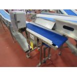 Portable Stainless Steel Conveyor, 9" W X 38" L plastic belt, V.F.D. (Required Loading Fee $50.00