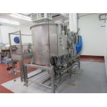 Dual Stainless Steel Mix Tank System Tanks, 46" Dia. X 43" Deep on stainless steel stand,