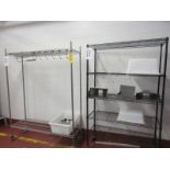 Lot of (2) Portable Metro Racks, (1) 18" W X 5' L X 80" T, (1) 18" W X 4' L X 80" T (Required
